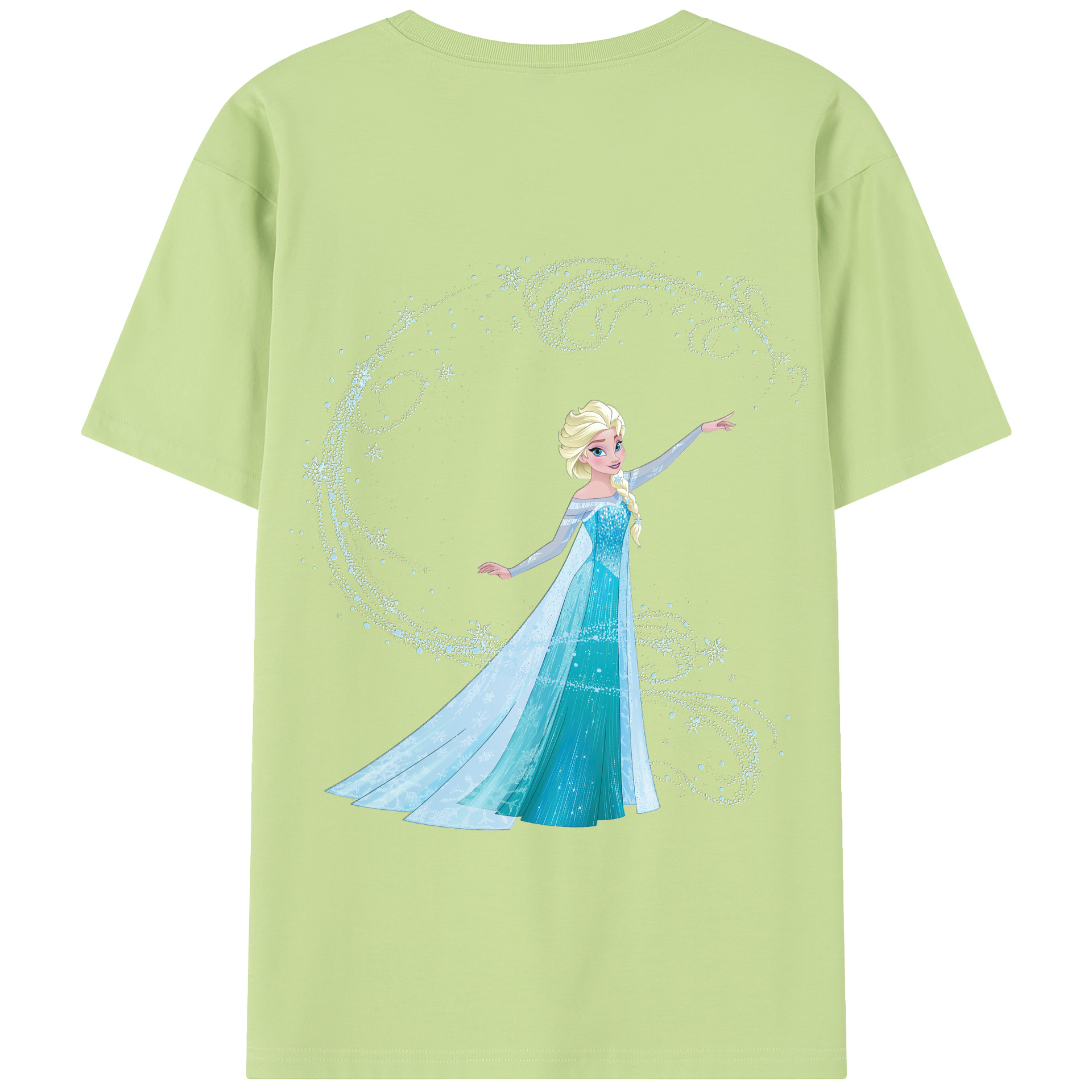 （画像用） アナと雪の女王 アンナ エルサ Frozen Anna Elsa 綿100％半袖Tシャツ（背面プリント）
